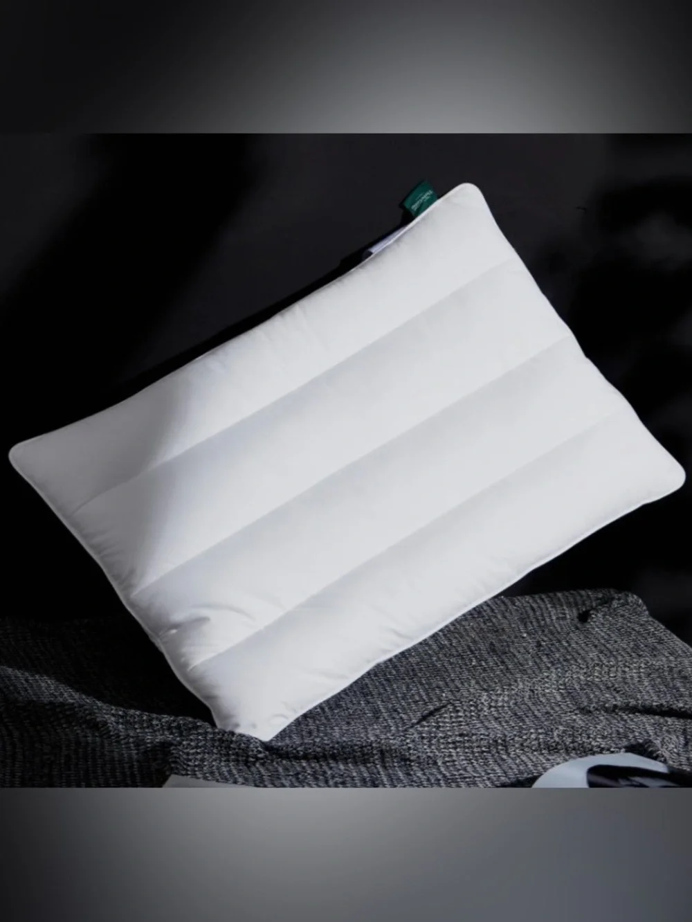 KING SIZE Bed Pillow Feather Down 100% Cotton Cover 20x36” (1-count) WHITE